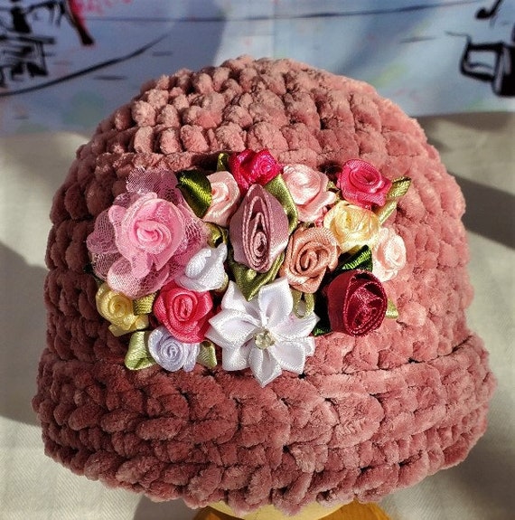 CRÈME BRULEE Collection Plush Velvet Embellished HAT - Baby Hat - Toddler Hat