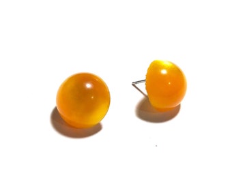 Marigold Moonglow Retro Button Stud Earrings