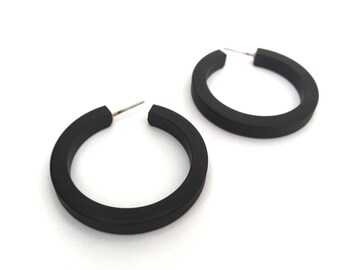 black ear hoops