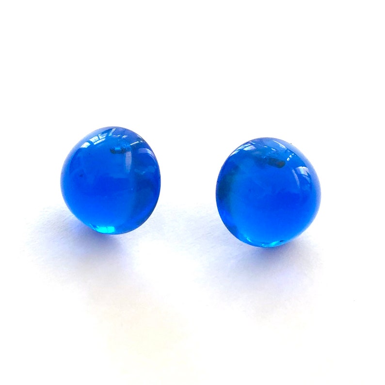 Aqua Blue Domed Gumdrop Button Stud Earrings - Etsy