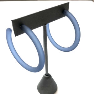 Denim Blue Frosted XL Jelly Acrylic Tube Hoop Earrings - Extra Large 2 inch Hoops