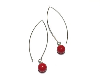 Cherry Red RainDrop Earrings
