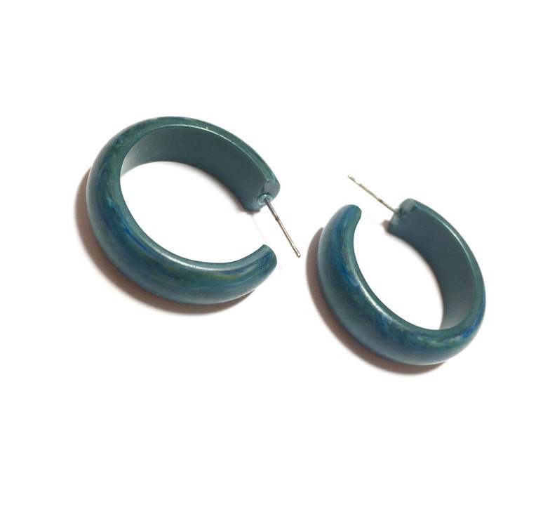 Teal hoop earrings Clearance