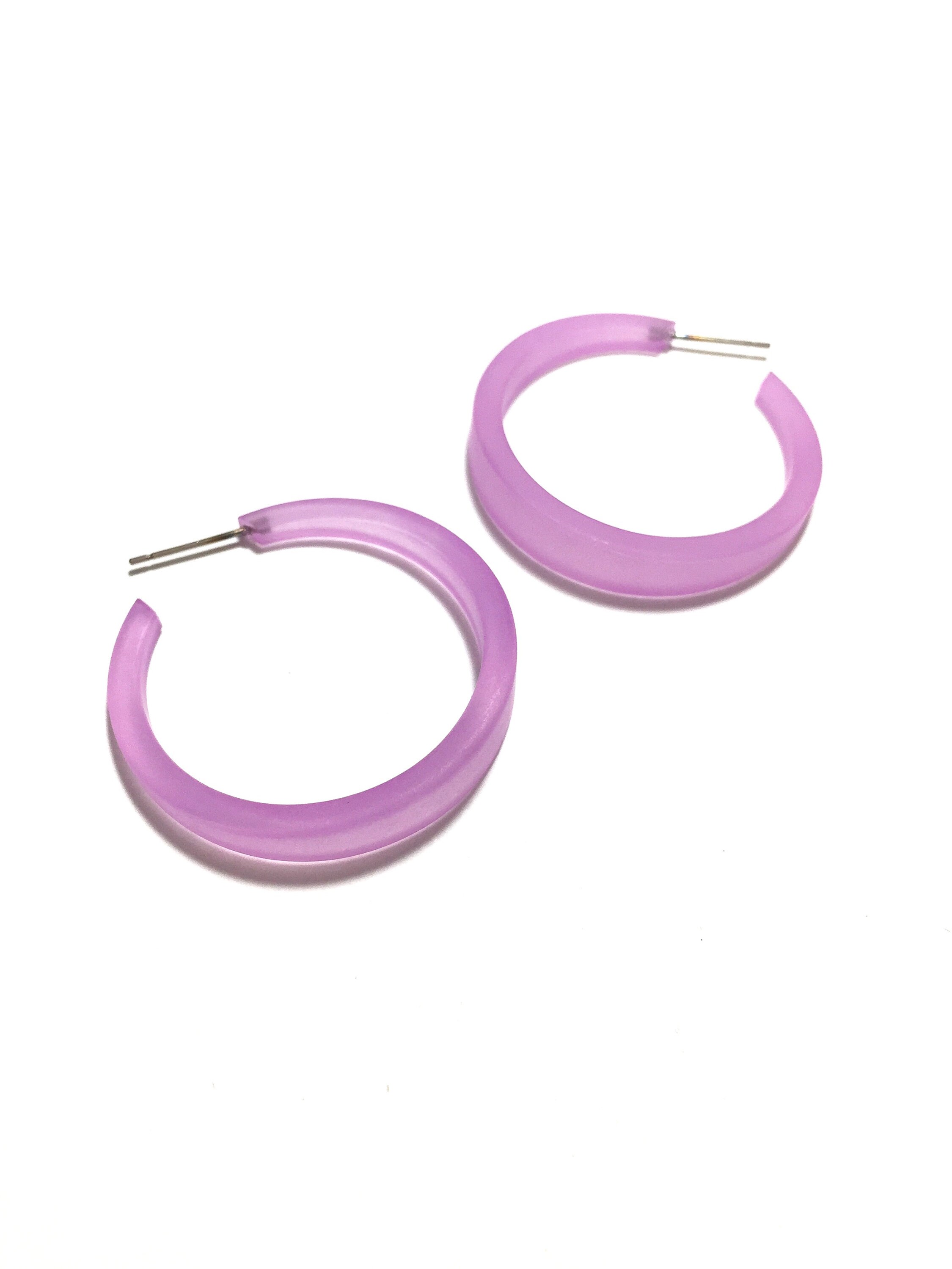 Lilac Pastel Purple Frosted Tapered Lucite Phoenix Hoop - Etsy Canada
