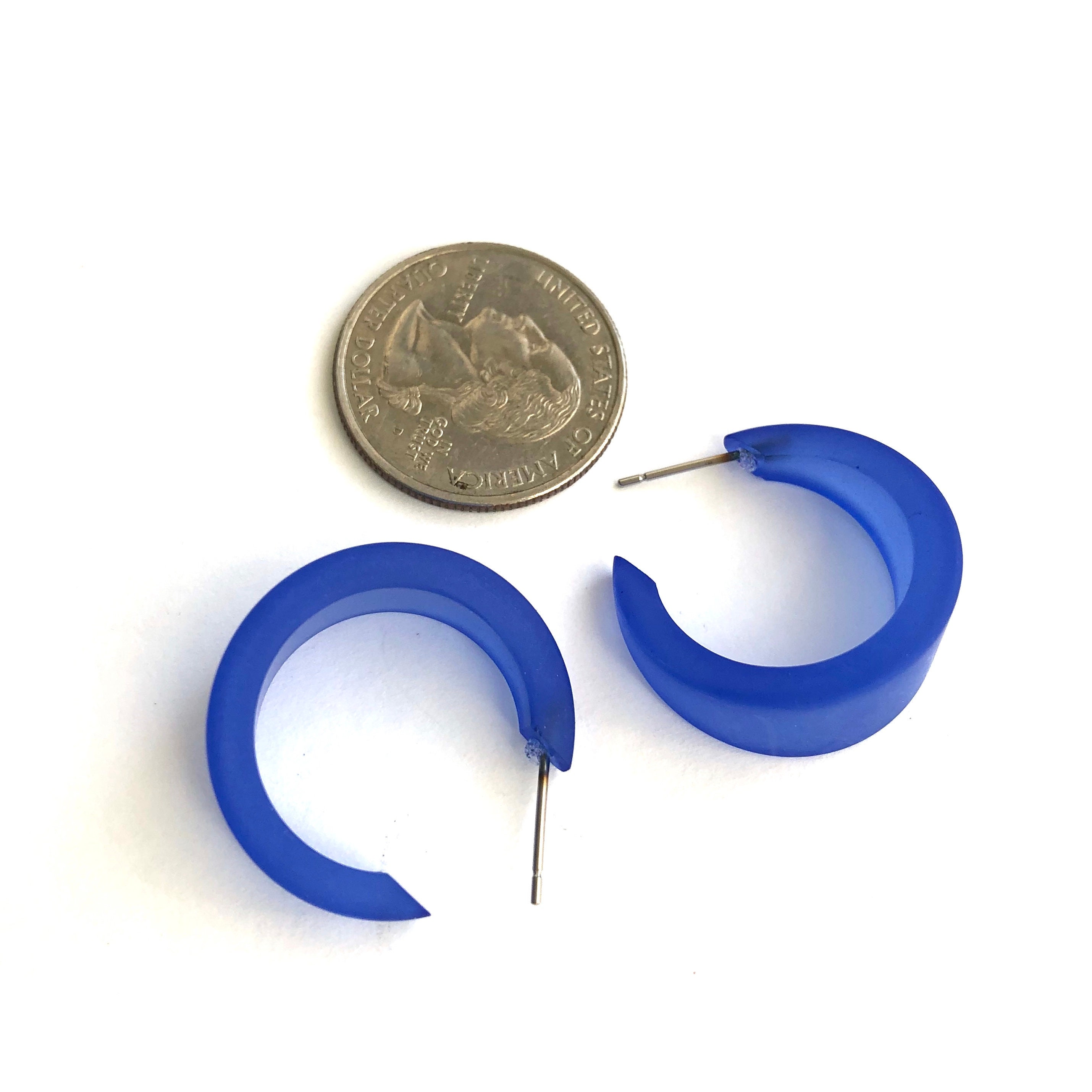 Sapphire Blue Small Hoop Earrings | the Small Marilyn Hoop