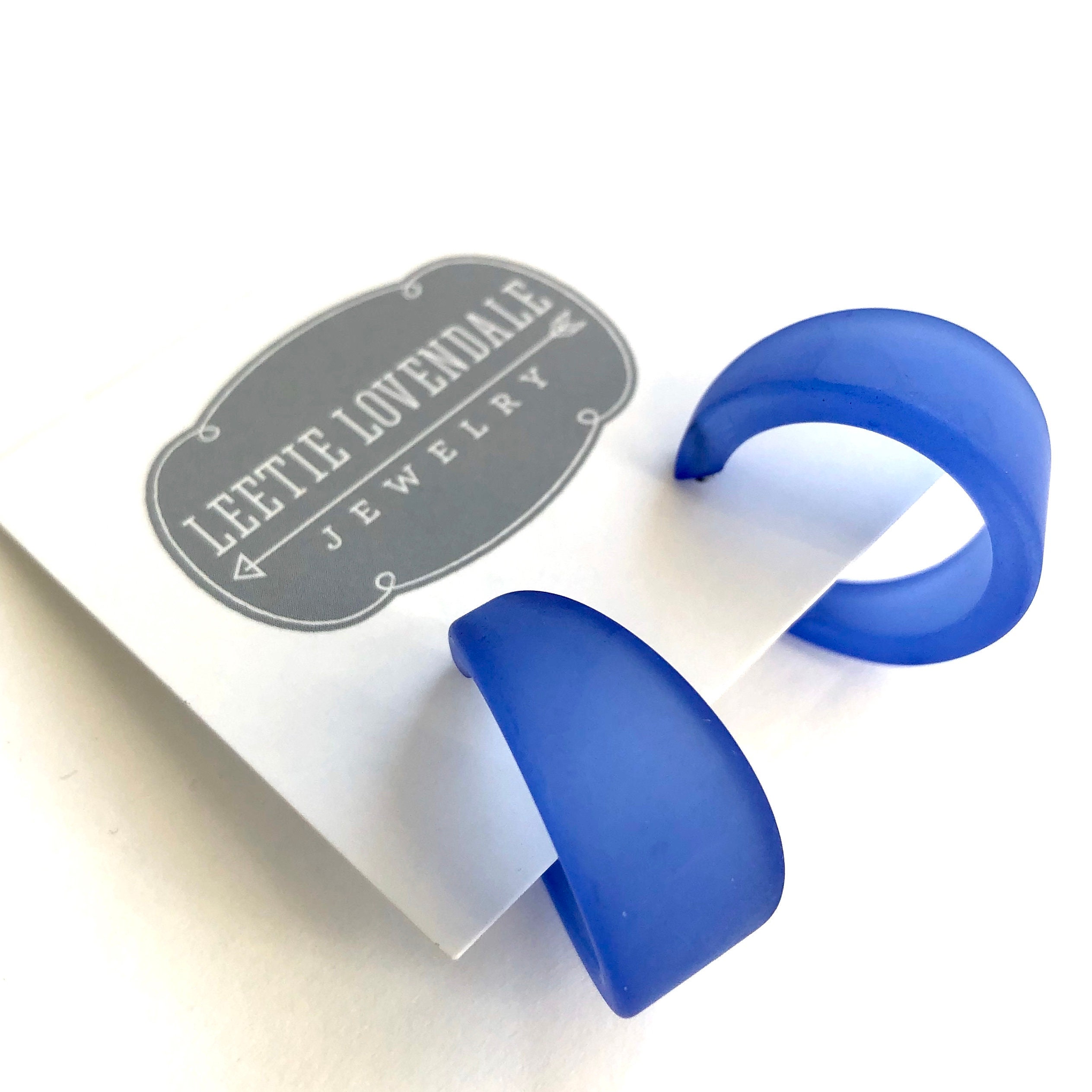 Sapphire Blue Small Hoop Earrings | the Small Marilyn Hoop