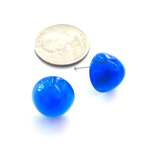 Aqua Blue Gumdrop Stud Earrings image 3