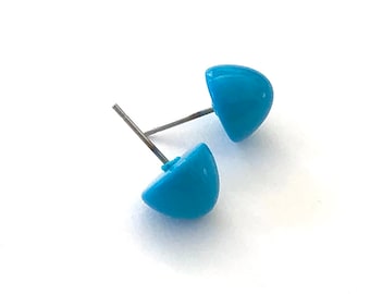 Turquoise Blue Gumdrop Stud Earrings *