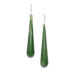 Jade Green Long Teardrop lucite statement earrings