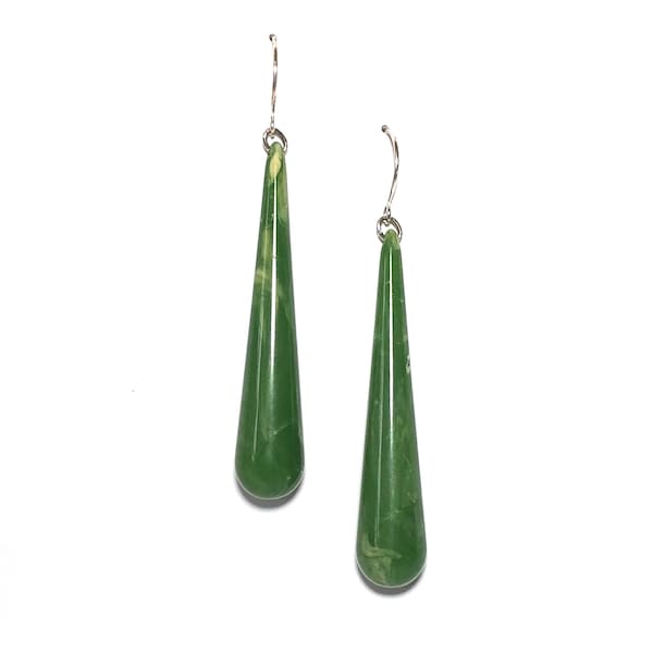 Jade Green Long Teardrop lucite statement earrings