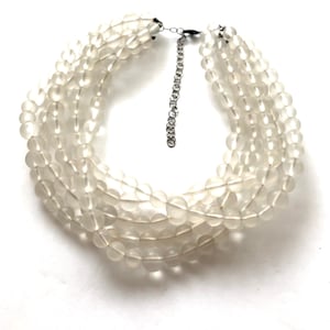 Clear Frosted Lucite Sylvie Beaded Statement Necklace | Vintage Acrylic Jewelry