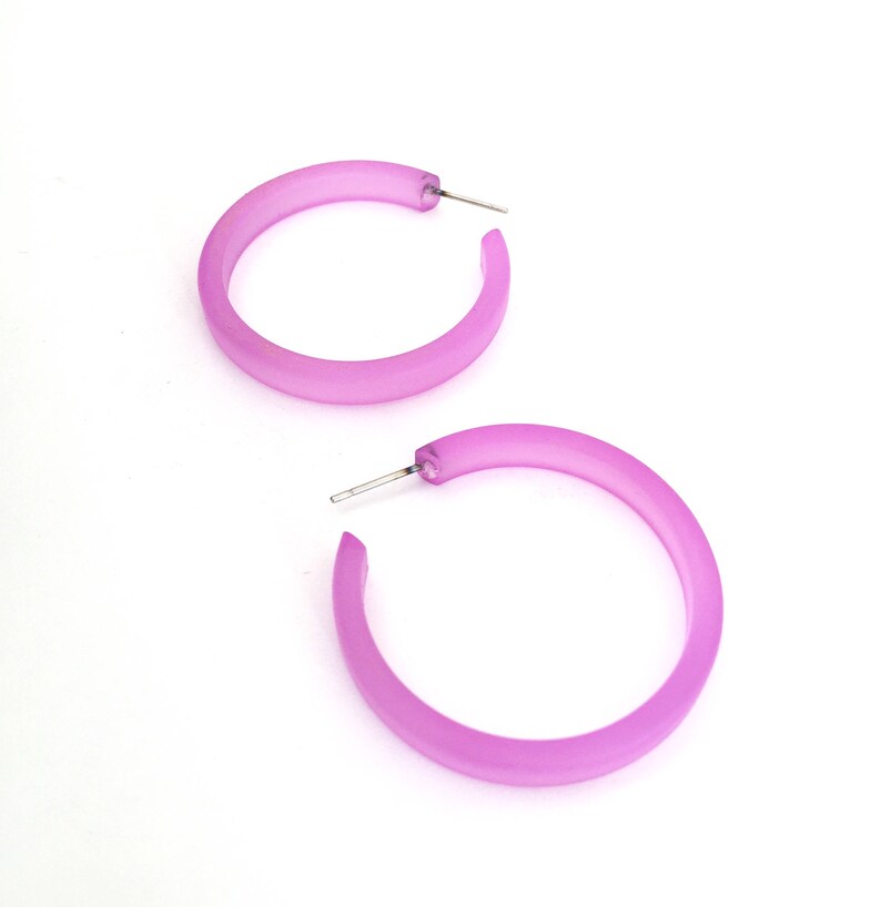 Lilac Hoop Earrings Pastel Purple Hoops Classic Hoop | Etsy