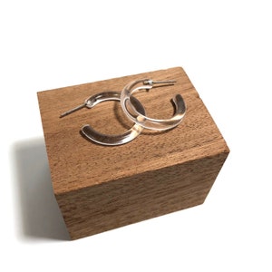 Clear Small Jelly Tube Hoop Earrings - 1"
