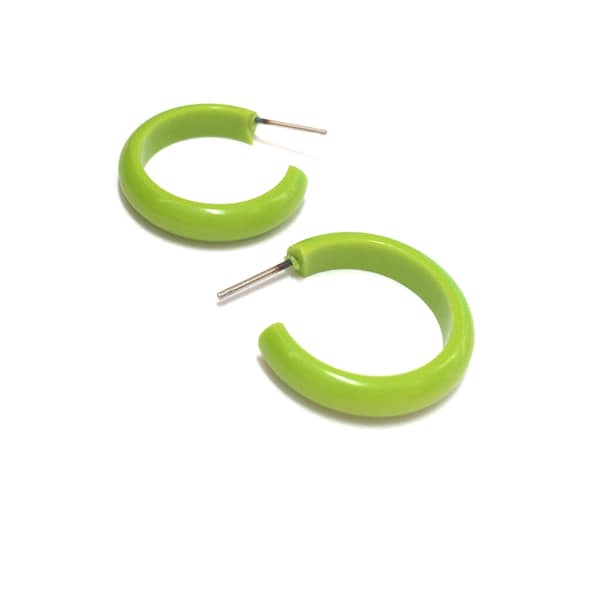 Chartreuse Green Skinny Perfect Hoop Earrings