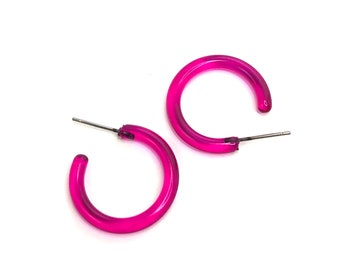 MALOUSUN 6 orecchini rosa anni '80, da donna, rosa neon