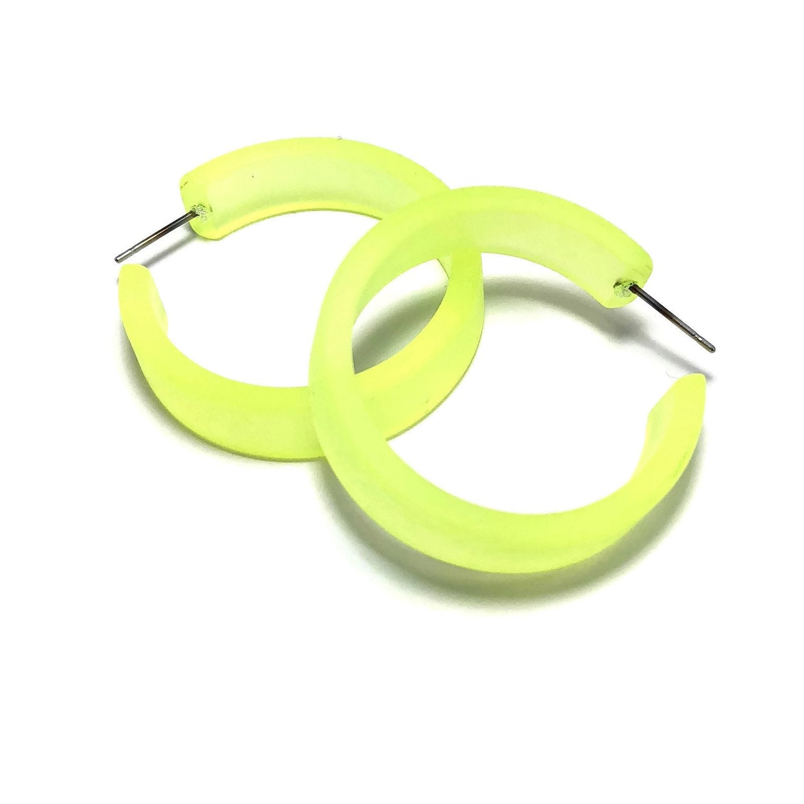 bright yellow hoop earrings