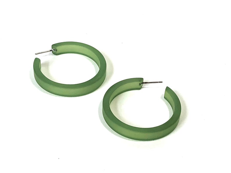Sea Glass Green Hoop Earrings The Classic Hoop vintage | Etsy