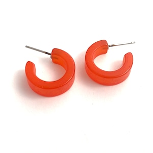 Orange Moonglow Hugger Hoop Earrings