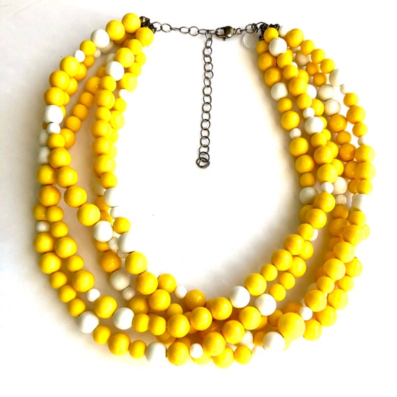 Mustard yellow statement necklace deals