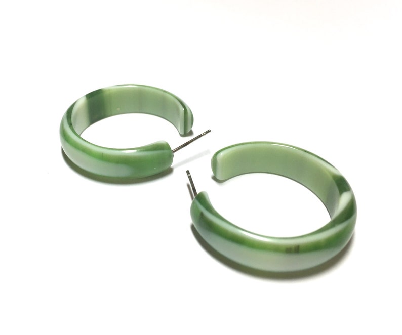 Green Agate Hoop Earrings main image 1