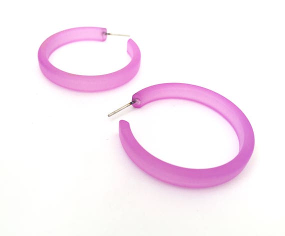Lilac Hoop Earrings Pastel Purple Hoops Classic Hoop | Etsy