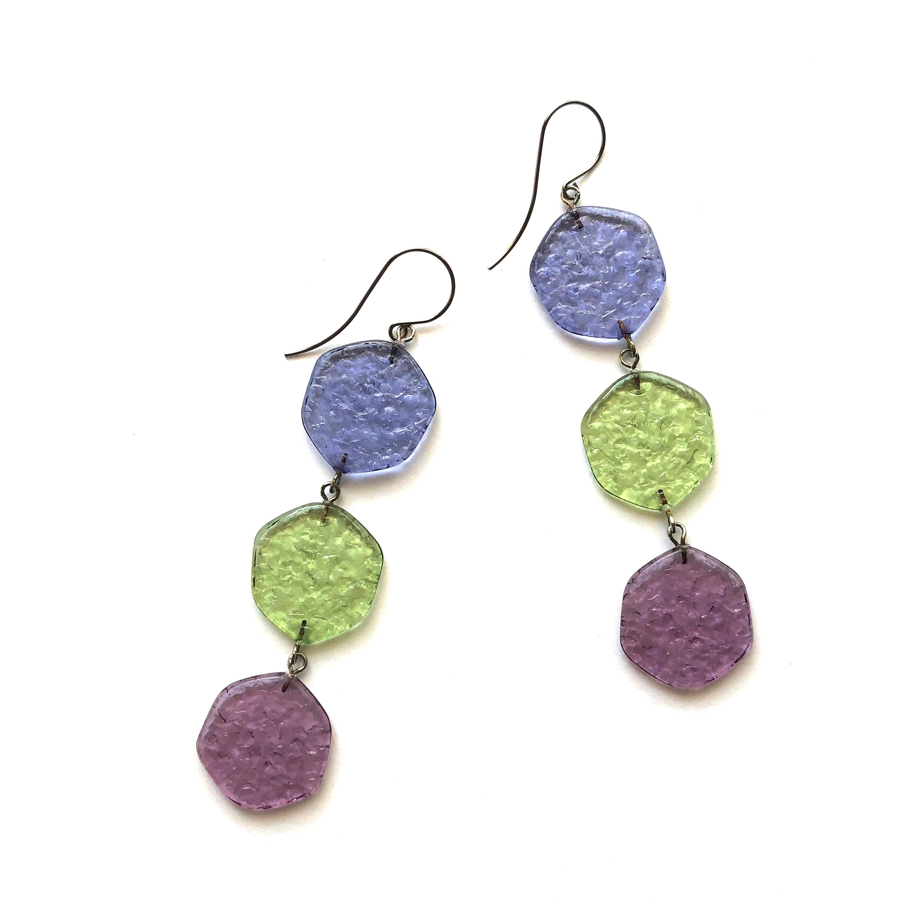 ピアス Colored Ice Flower Earrings Lucite Flower Earrings in Iridescent Golden Yellow and