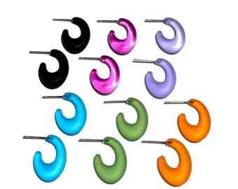 Frisco Hoop Earrings - USA made with lucite hand dyed gifts for women surgical steel hoops
