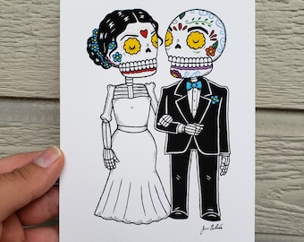 Wedding Calaveras Archival Art Print 5 x 7