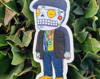 Notorious Calavera Clear Vinyl Sticker Day of the Dead