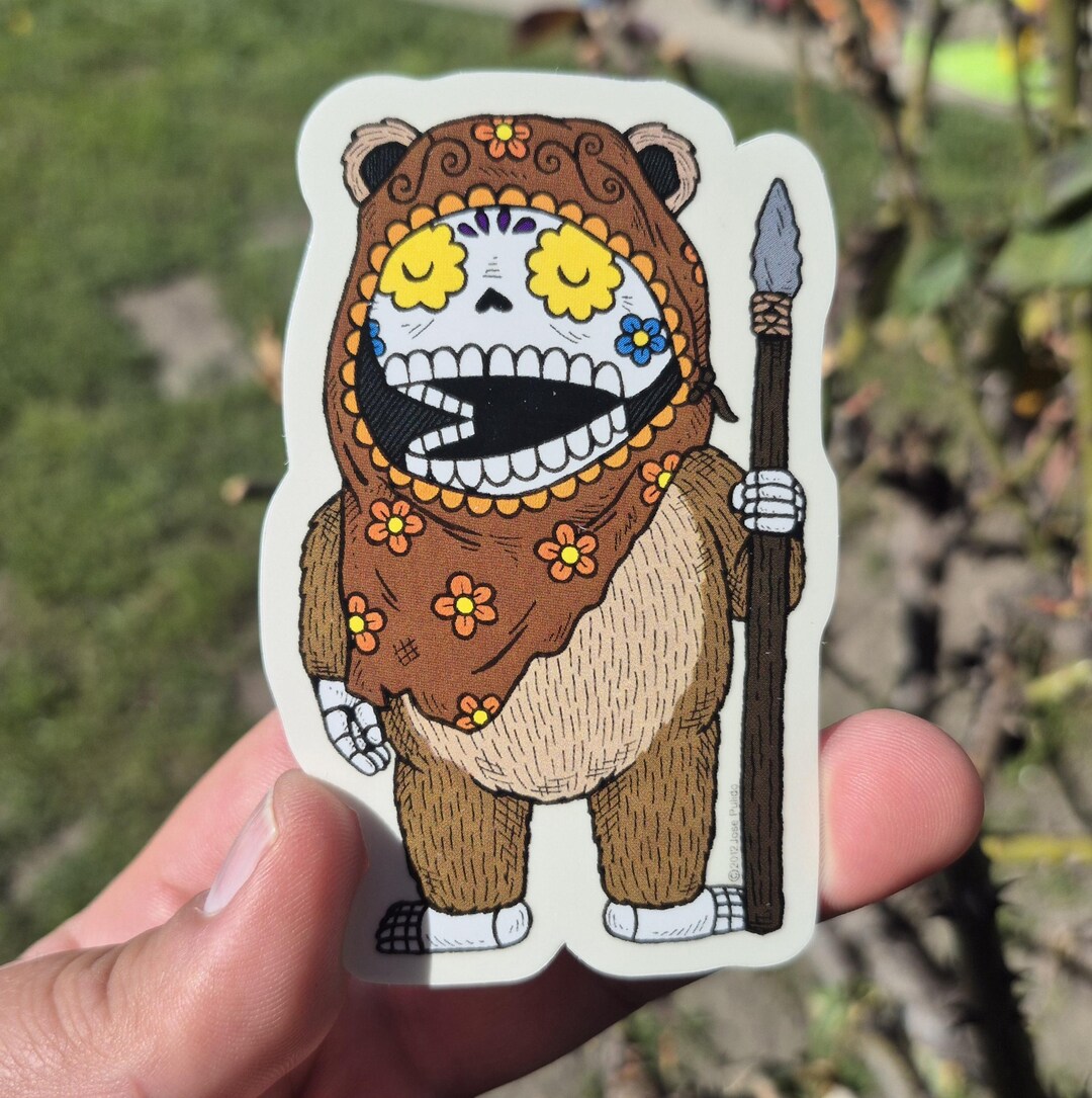 Ewok Calavera Die Cut Clear Vinyl Sticker - Etsy