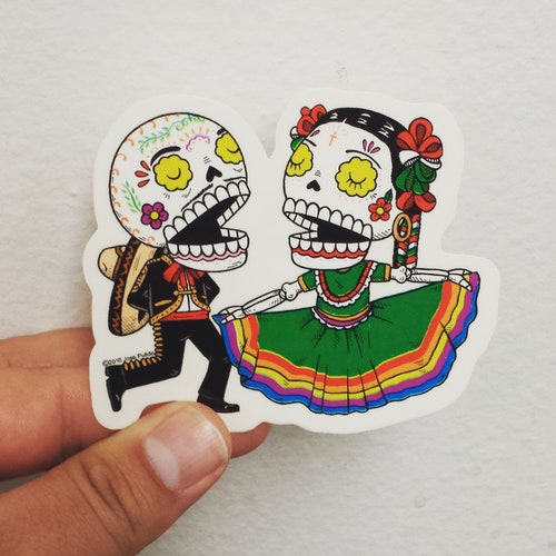 Ashes Sticker Day of the Dead Lovers Sugar Skull Kissing | Etsy