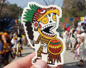 Guerrero Águila Calavera Clear Vinyl Sticker Day of the Dead