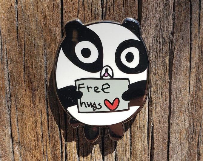 Free Hugs Panda Enamel Pin