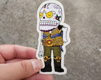 Thanos Calavera Clear Die Cut Vinyl Sticker