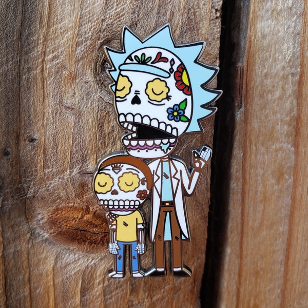 Rick/Morty Calavera Enamel Pin