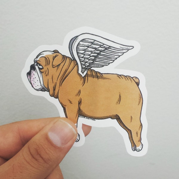 Flying Bulldog Die Cut Vinyl Sticker