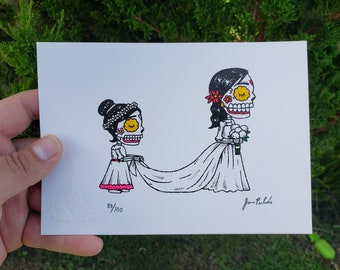 Here Comes The Bride Limited Edition Gocco Screenprint