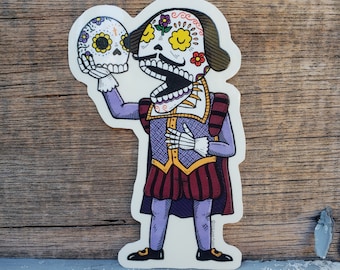 Shakespeare Calavera Clear Die Cut Vinyl Sticker