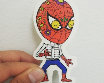 SpiderCalavera Clear Die Cut Vinyl Sticker