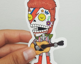 Bowie Calavera Die Cut Clear Vinyl Sticker