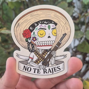 Adelita Calavera genomskinlig vinylklistermärke De dödas dag