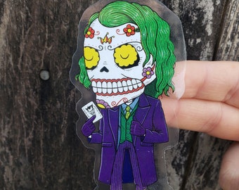 Dark Knight Joker Calavera Clear Die Cut Vinyl Sticker