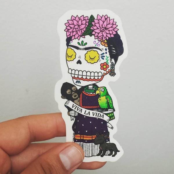 Viva La Vida Calavera Clear Vinyl Sticker Day of the Dead