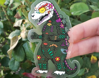 Calaverazilla Clear Vinyl Sticker Day of the Dead