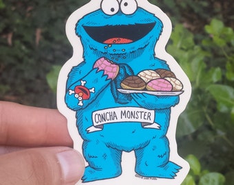 Concha Monster Clear Vinyl Sticker