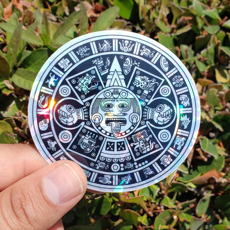 Aztec Calendar Holographic 3 Sticker image 1