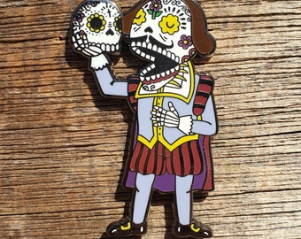 Shakespeare Calavera Enamel Pin