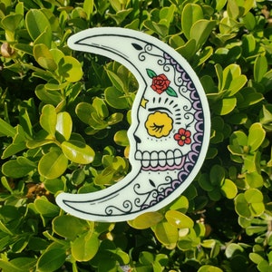 La Luna Calavera Glow in the Dark Vinyl Sticker