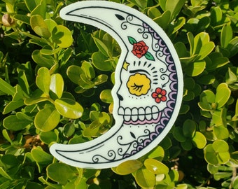 La Luna Calavera Glow in the Dark Vinyl Sticker