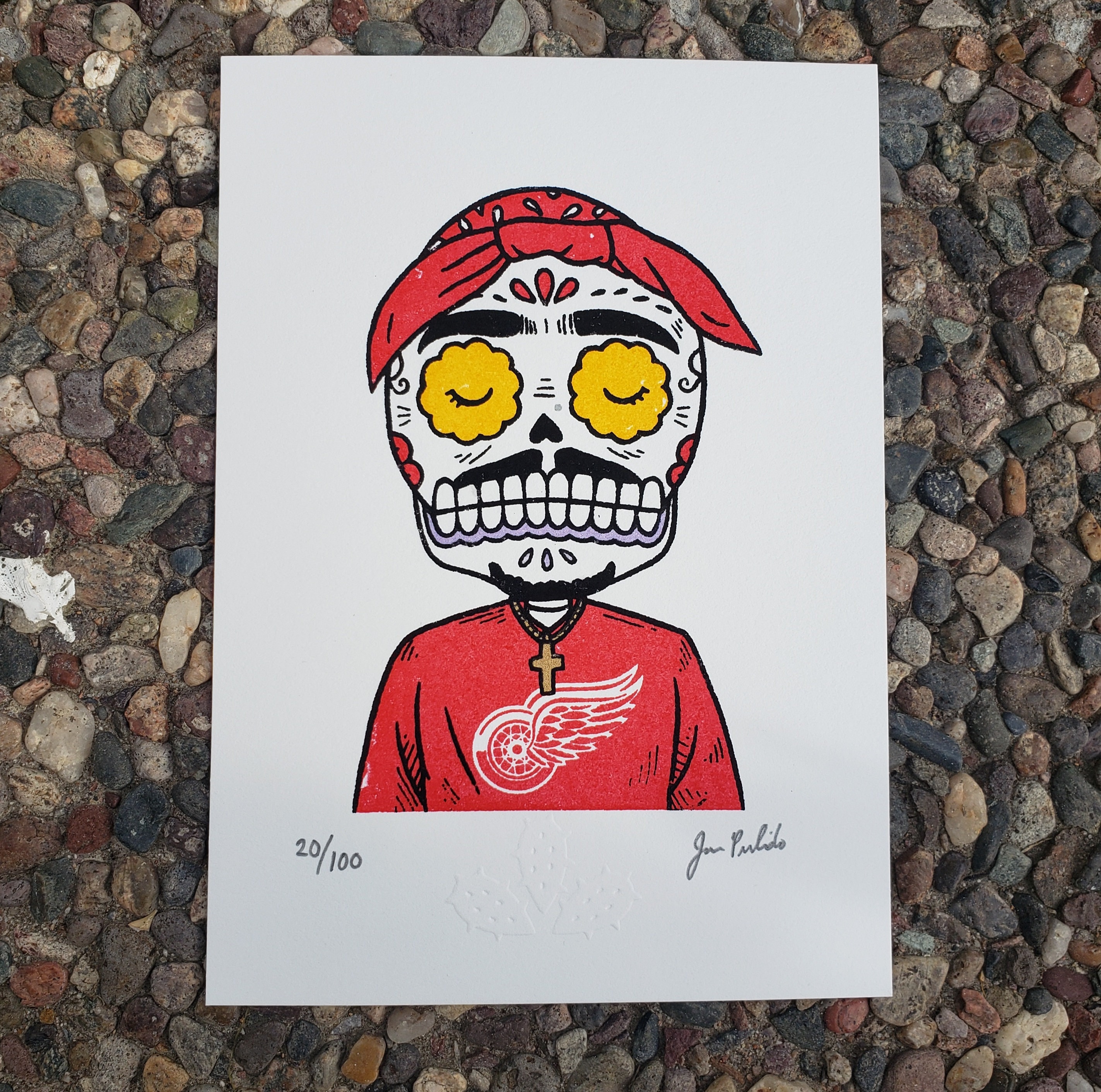 Tupac Calavera Limited Edition Gocco Screenprint